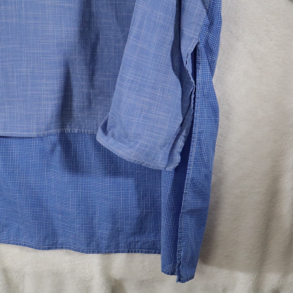 Gallego Desportes Paris Women's M Blue Oversized Tunic Shirt Check Pattern - Picture 8 of 10